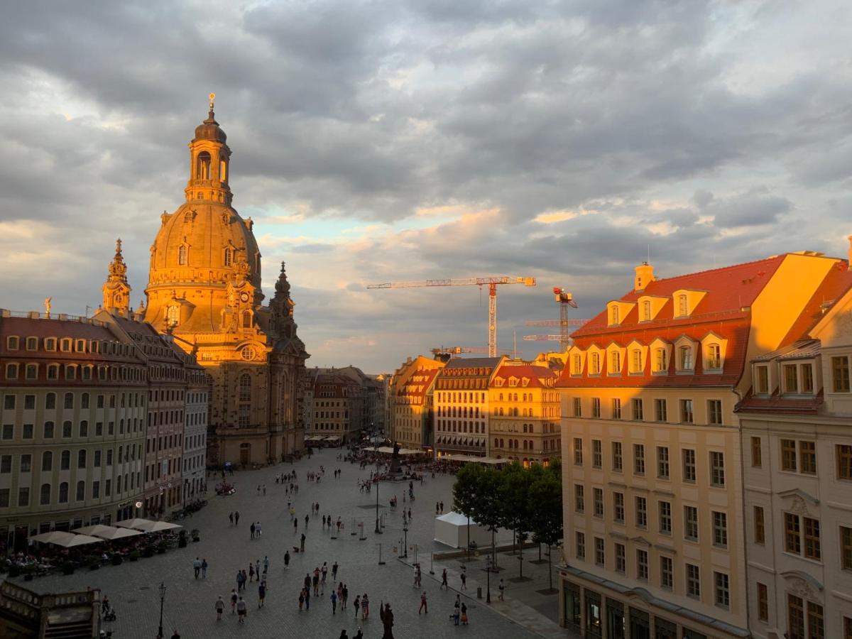 Luxus Suite Mit Einmaligem Blick Auf Die Frauenkirche Dresden Buitenkant foto