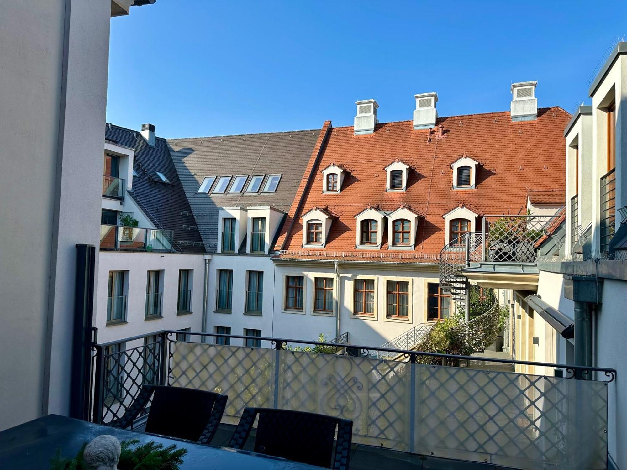 Luxus Suite Mit Einmaligem Blick Auf Die Frauenkirche Dresden Buitenkant foto